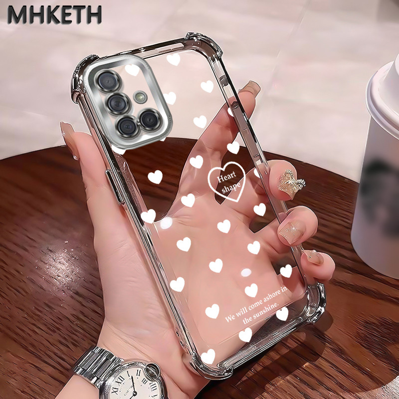 MHKETH เคสสำหรับ Samsung A71 เคสโทรศัพท์แบบใสชุบขอบมีแอร์แบ็กกันตกทั้งสี่มุม
