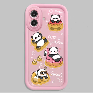 เคสสำหรับ Samsung A07 M07 F07 F70E 5G M17E 5G เคสโทรศัพท์แบบใหม่แพนด้าน่ารักสามสีซิลิโคนครบวงจรซอฟต์เชลล์กันกระแทก