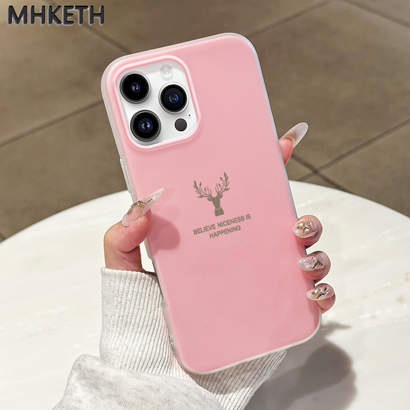 MHKETH เคสสำหรับ iPhone 15 Pro Max 15 Plus 16 Pro Max 16 Plus 17 Pro Max เคสซิลิโคนสัมผัสนุ่มละมุนเรียบง่ายใช้สบาย