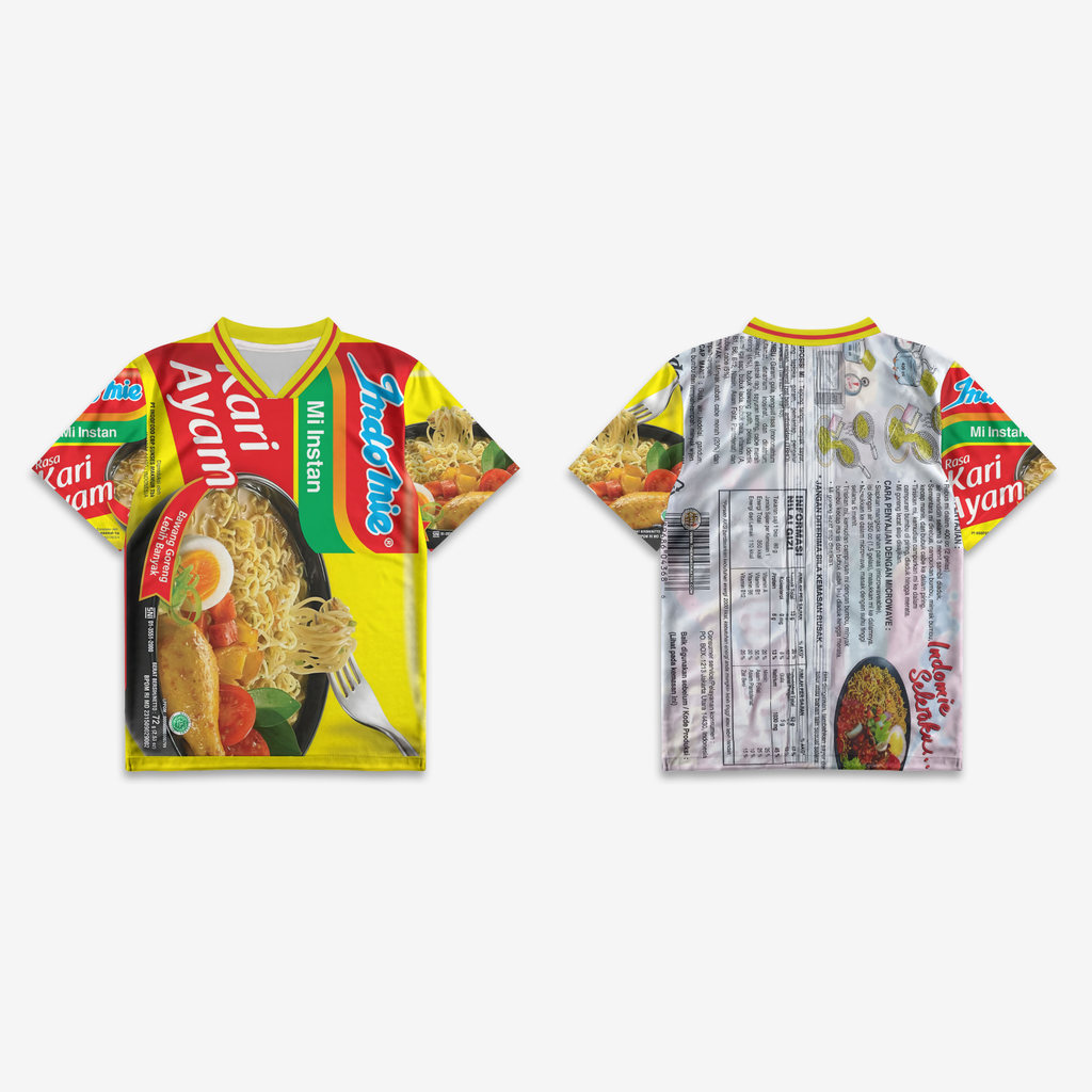 Dryfit เสื้อบะหมี่ต้มแกงไก่ เสื้อ 3D สําหรับเด็กถึงผู้ใหญ่จัมโบ้ Unisex - Sarana3D