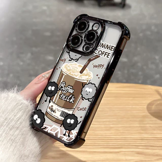 เคสสำหรับ iPhone 7 Plus 8 Plus X Xs Max Xr เคสโทรศัพท์แบบใหม่โปร่งใสซิลิโคนกาแฟฤดูร้อนซอฟต์เชลล์กันกระแทก
