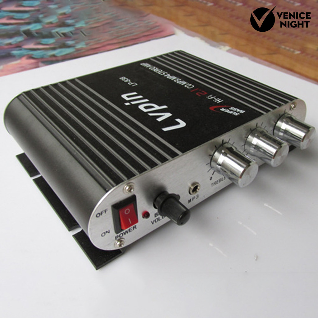 Venicenight Lvpin838 ซับวูฟเฟอร์ 2.1 ช่อง Super Bass HiFi 12V CD MP3 MP4 สเตอริโอวิทยุเครื่องขยายเสี