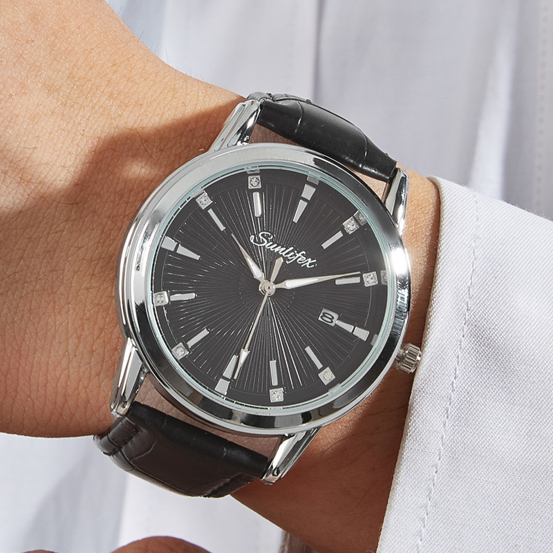 POSHI Mens Waterproof Luminous Business Watches Date Mens Wrist Watch Stainless Steel