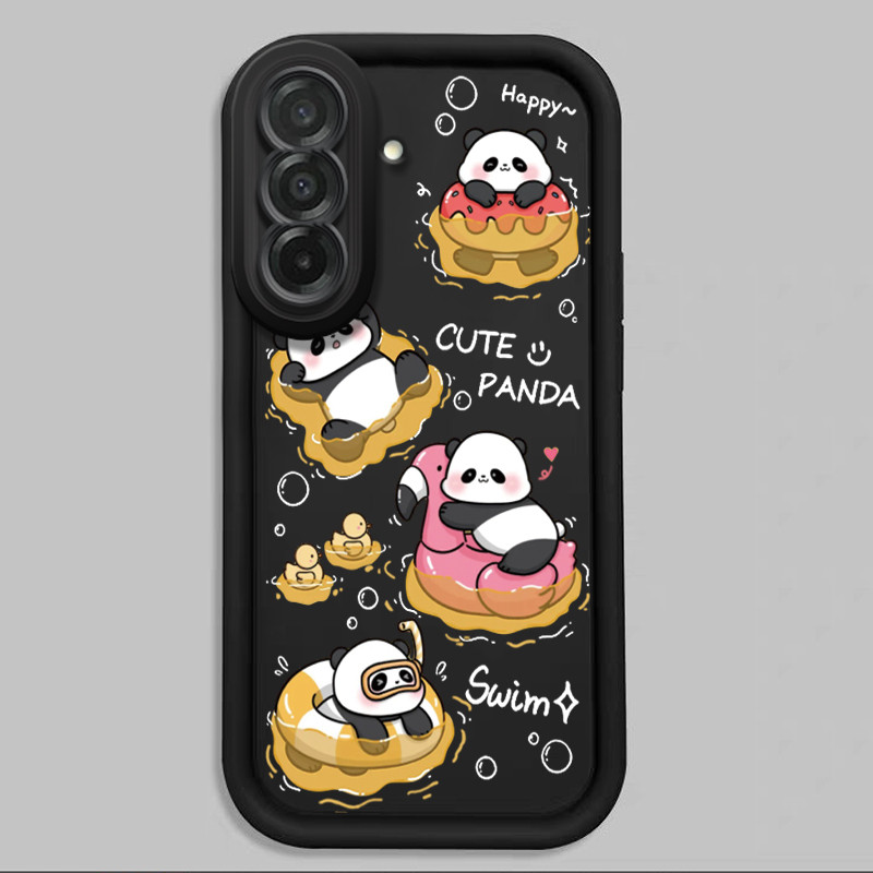 เคสสำหรับ Samsung A26 A36 A56 A37 5G เคสโทรศัพท์แบบใหม่แพนด้าน่ารักสามสีซิลิโคนครบวงจรซอฟต์เชลล์กันกระแทก