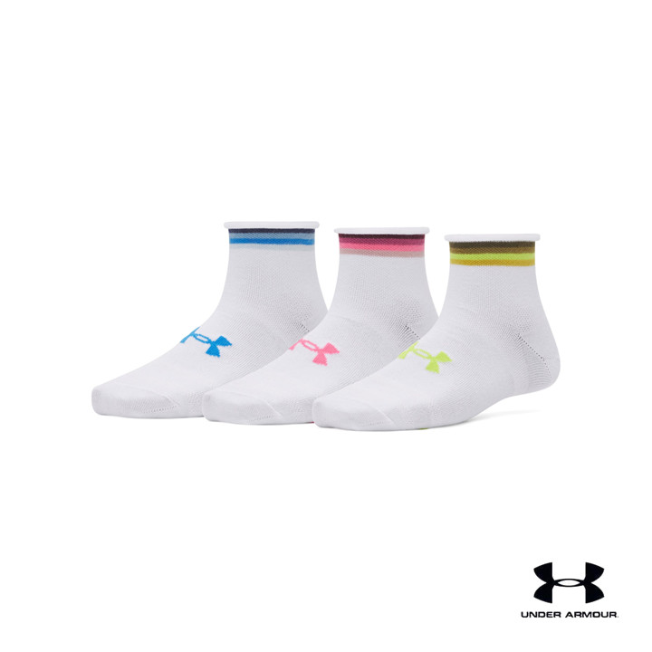 Under Armour ถุงเท้าหุ้มข้อแพ็ก 3 คู่สำหรับผู้หญิง UA Essential