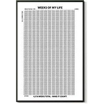 Wall Art Week Of My Life - 4000 ชีวิตสร้างแรงบันดาลใจสัปดาห์ปฏิทินโปสเตอร์ Wall Decor พิมพ์ศิลปะผ้าใ