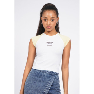 COLORBOX Contrast Raglan Sleeveless Top Off White