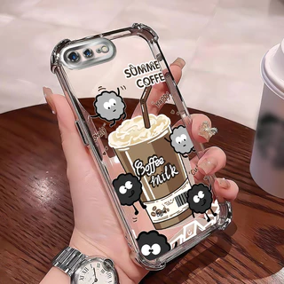 เคสสำหรับ iPhone 7 Plus 8 Plus X Xs Max Xr เคสโทรศัพท์แบบใหม่โปร่งใสซิลิโคนกาแฟฤดูร้อนซอฟต์เชลล์กันกระแทก