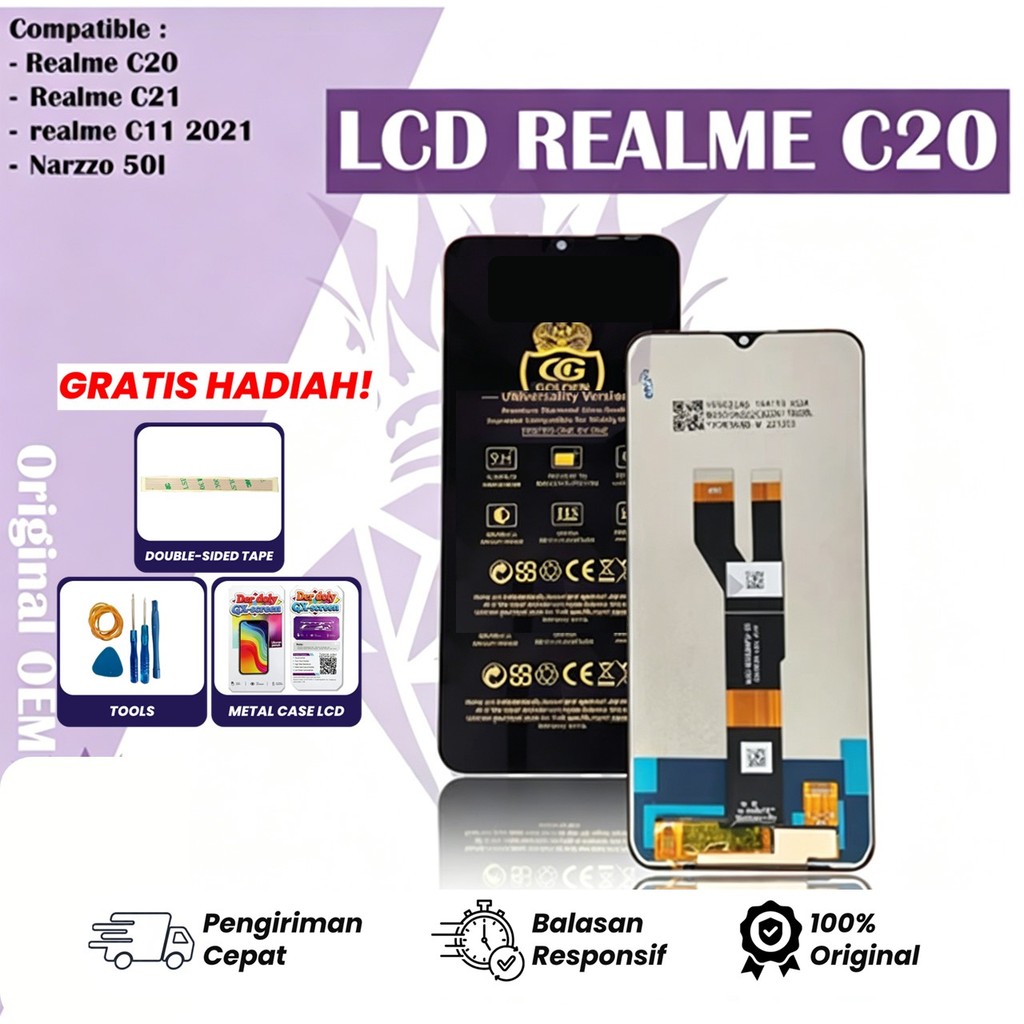 LCD REALME NOTE 50 C51 C53 NARZO N53 TOUCHSREEN FULLSET COMPLETE ORIGINAL