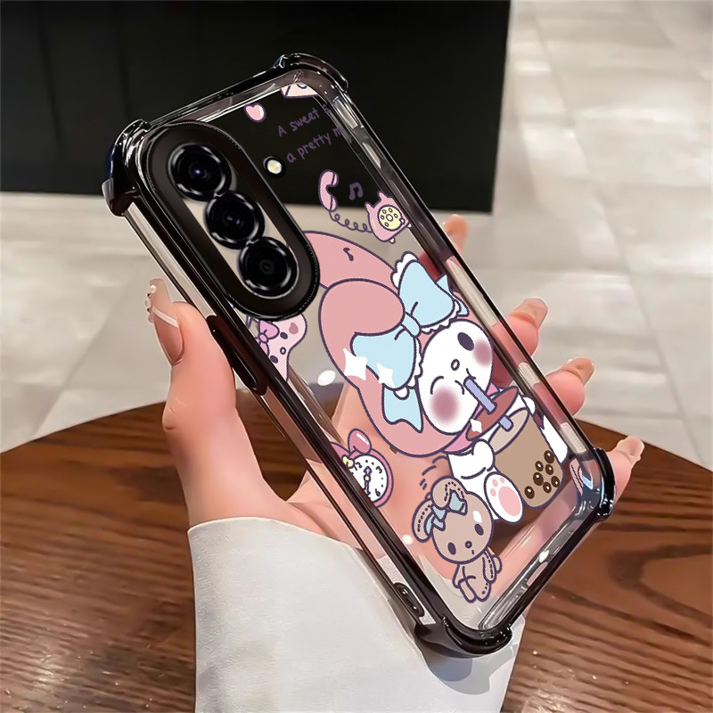 เคสสำหรับ Samsung A36 5G A56 5G A37 5G เคสโทรศัพท์แบบใหม่โปร่งใสซิลิโคนเรียบง่ายผีเสื้อป้องกันการตกกันกระแทก