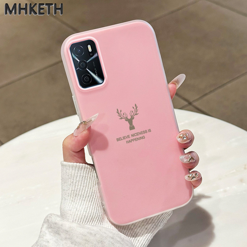 MHKETH เคสสำหรับ OPPO A16 A16s A54s A55s 5G A56 5G A53s 5G A55 4G A55 5G เคสซิลิโคนสัมผัสนุ่มละมุนเรียบง่ายใช้สบาย