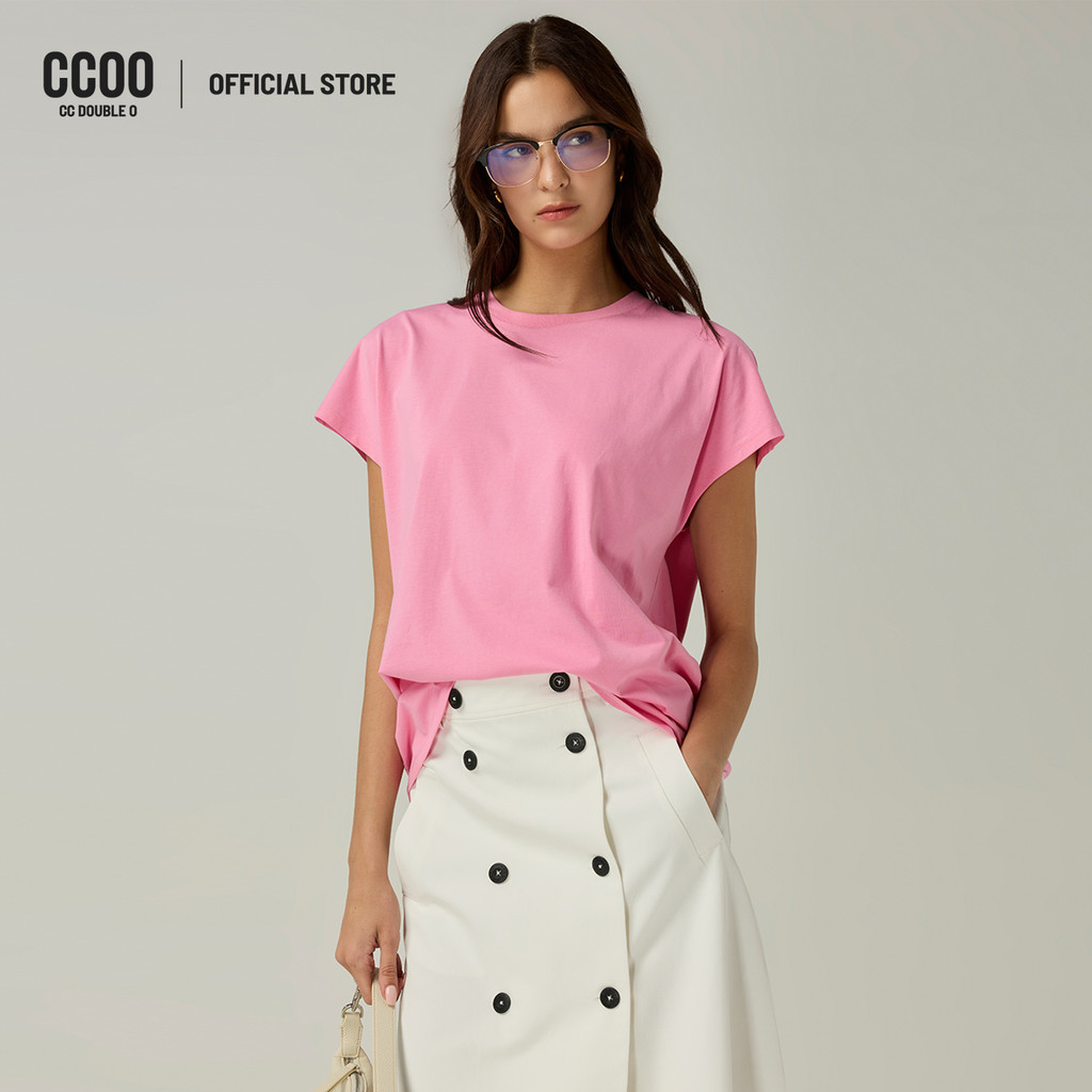 CC DOUBLE O DOLMAN SLEEVE TEE ผู้หญิง เสื้อยืดแขนดอลแมน รุ่น O26SGWC165 (SS26 #C4)