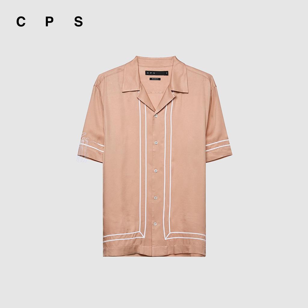 CPS เสื้อเชิ้ตงานปักลายโลโก้ C P S ผู้ชาย C P S EMBROIDERY SHIRT รุ่น C26SGMA001 (SS26#A4)