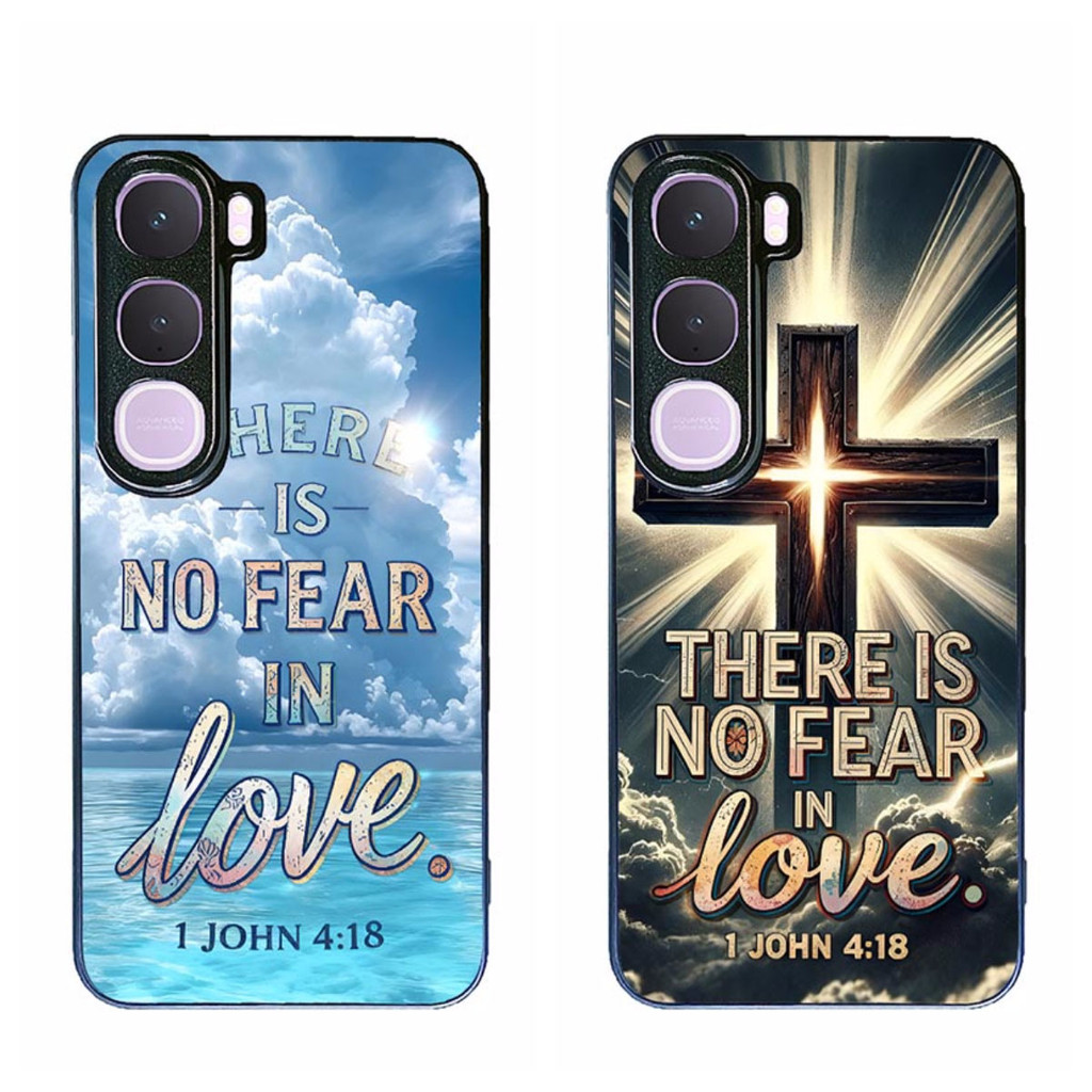 เคสโทรศัพท์สําหรับ Vivo Y21d Bible verse 1 John 4 18 ความงามการป้องกันสีดํา