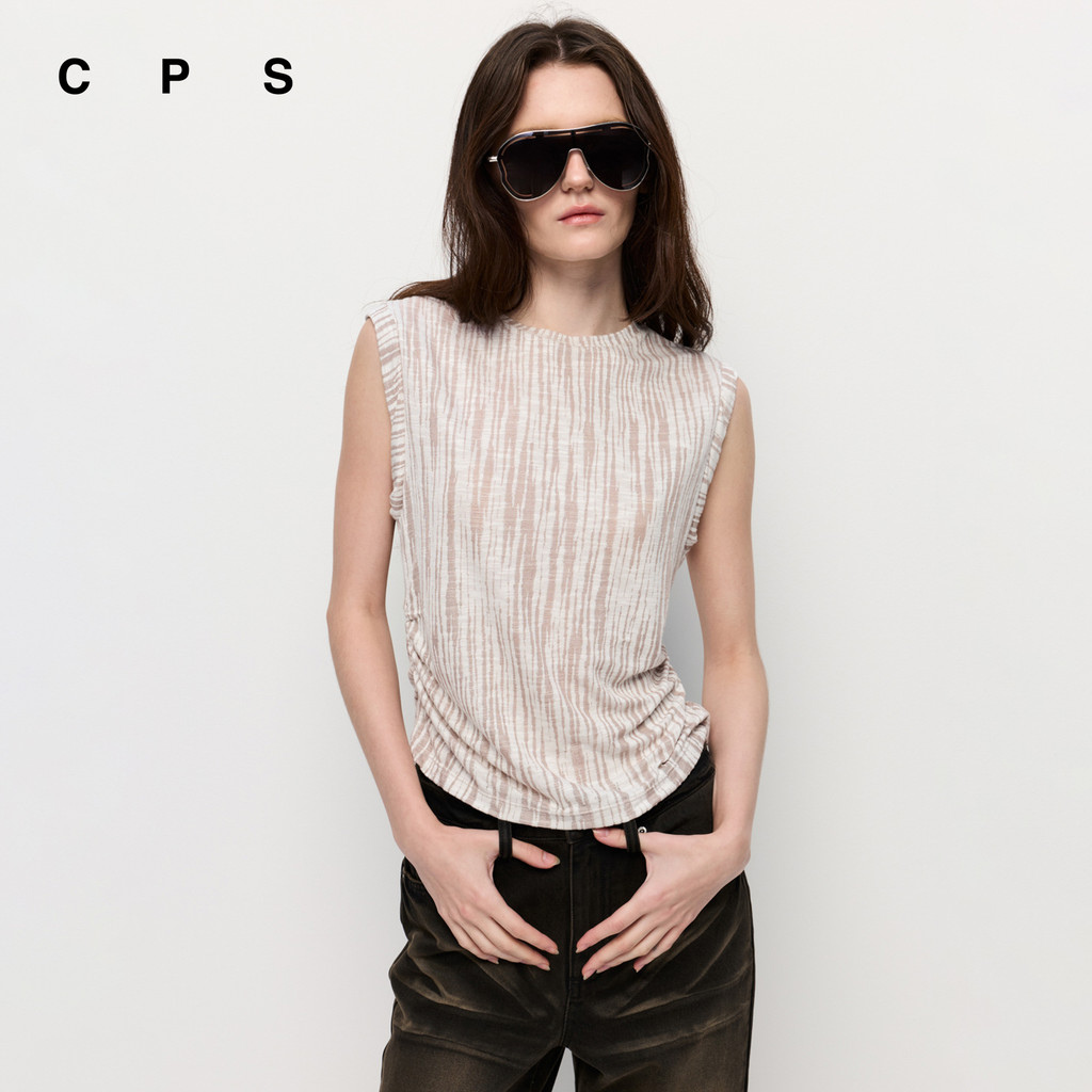 CPS เสื้อยืดแขนกุดเสริมไหล่ ผู้หญิง SLEEVELESS PADDED SHOULDER TEE รุ่น C26SGWE023 (AW26#CO)