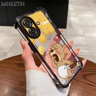 MHKETH เคสสำหรับ Samsung A07 M07 F07 F70E 5G M17E 5G เคสโทรศัพท์ลายการ์ตูนสุดฮิตโปร่งใสชุบอิเล็กโทรไลต์กันกระแทก