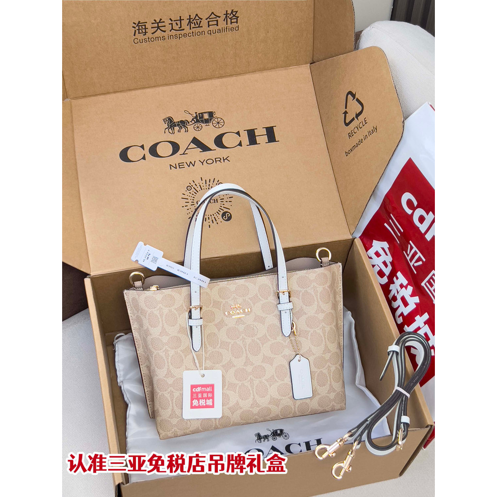 Thailand COACH Tote Bag Daily Noble Square Bag Gift Shopping Underarm Bag Dating Retro Shoulder Bag 
