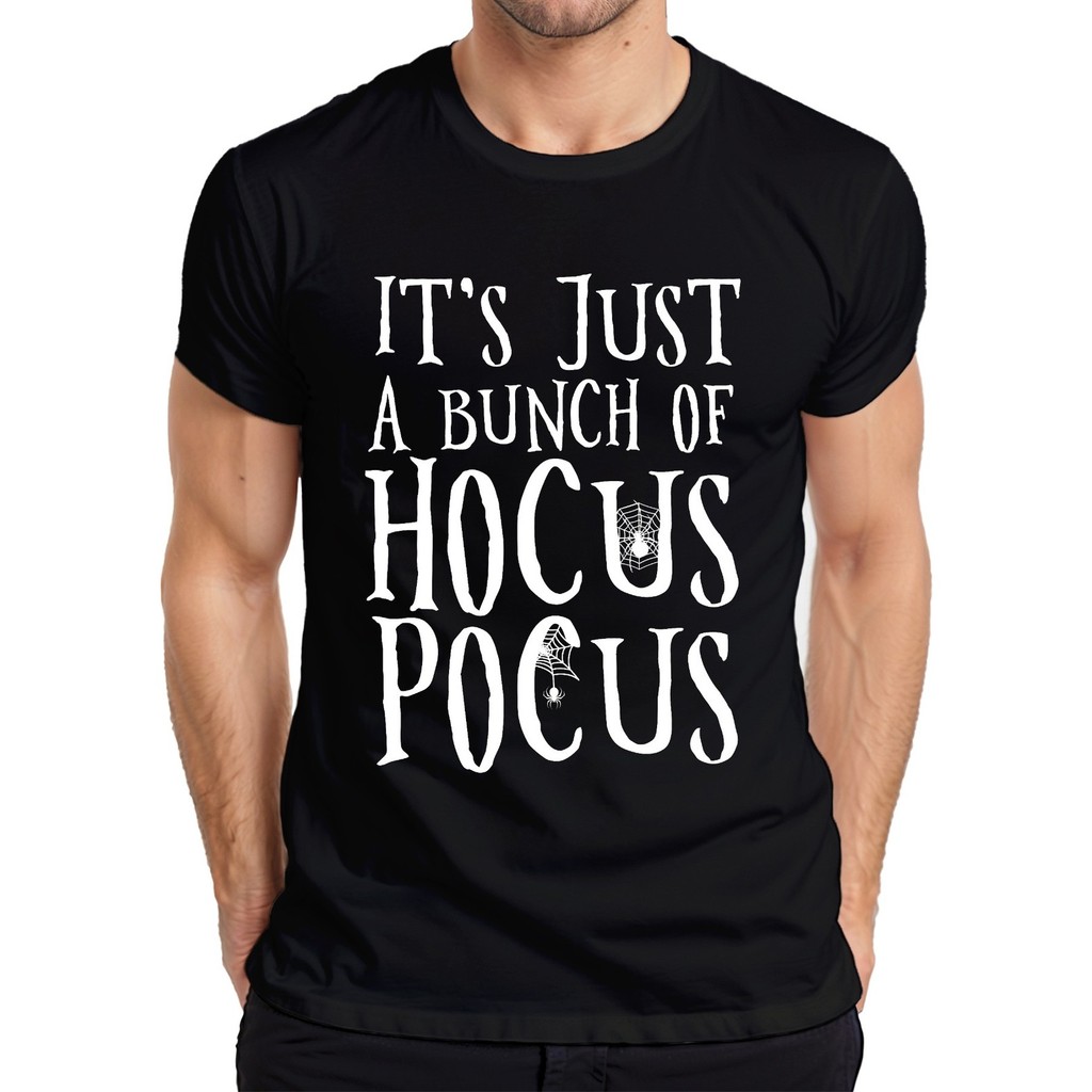 ItS Just A Bunch Of Hocus Pocus Halloween Witch Spider Web Retro เสื้อยืดผู้ชาย