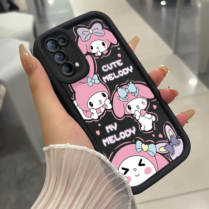 เคสสำหรับ OPPO Reno 5 4G Reno 5 5G Reno 5K 5G เคสโทรศัพท์กระต่ายสามสีซิลิโคนกันกระแทก – โปรปัง
