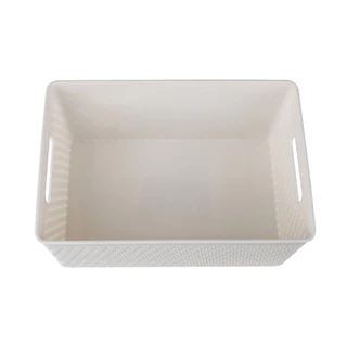 ตะกร้าอเนกประสงค์ทรงเหลี่ยมพร้อมหูจับ Sharon KASSA HOME รุ่น YM-6320 ขนาด 25.5 x 17 x 12 ซม. สีขาว