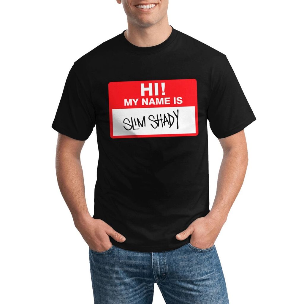 Eminem Slim Shady T-Shirt แบบสวมคอ สวมใส่สบาย ทำจากฝ้ายบริสุทธิ์ 100%
