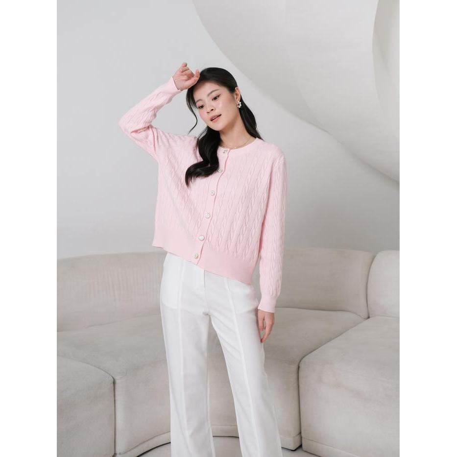 HOT Kiyaorawears - เสื้อคาร์ดิแกนถัก Haerin / เสื้อไหมพรมสายพรีเมี่ยม / เสื้อกันหนาวผู้หญิง / คาร์ดิ