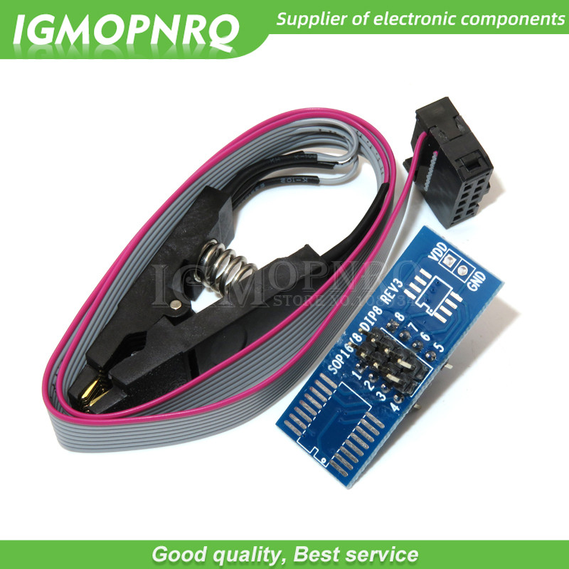 SOIC8 SOP8 DIP8 Format แฟลชชิป IC ทดสอบคลิปซ็อกเก็ต Adpter BIOS 24 25 93 USB โปรแกรมโปรแกรมได้ TL866