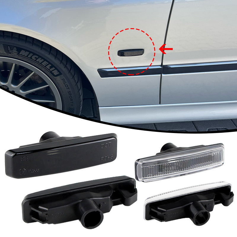 2 ชิ้นเท่านั้นเปลือกหอยไม่มีหลอดไฟ OEM # BM2570108 Side Marker ไฟรมควัน/เลนส์ใสสําหรับ BMW 5 Series 