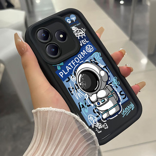เคสสำหรับ Realme C63 C61 Narzo N63 N61 Note 60 Note 60X เคสโทรศัพท์มนุษย์อวกาศสามสีซิลิโคนกันกระแทก