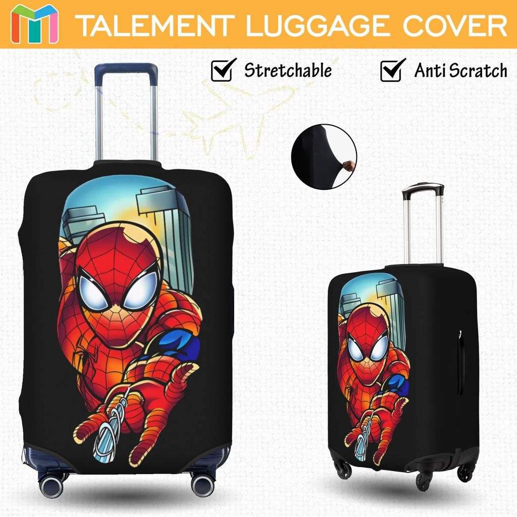 Spiderman ผ้าคลุมกระเป๋าเดินทาง ผ้าสแปนเด็กซ์ แบบยืดหยุ่น ยืดหยุ่น Luggage Cover 18 20 22 24 26 28 3