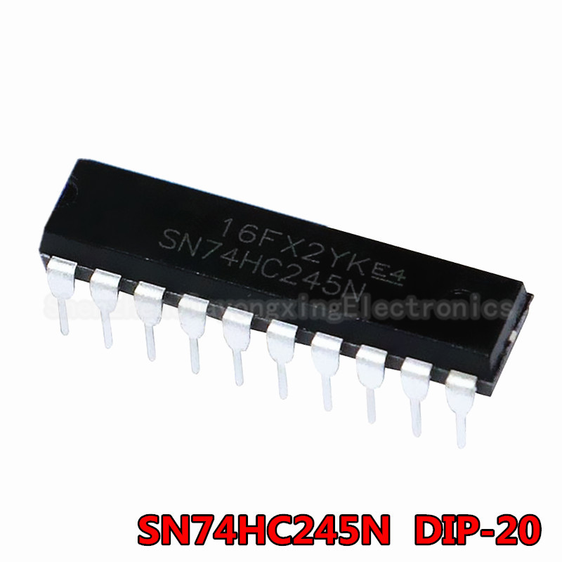 10PCS SN74HC245N DIP20 SN74HC245 DIP 74HC245N DIP 20 74HC245 HD74HC245P ใหม่และต้นฉบับ IC