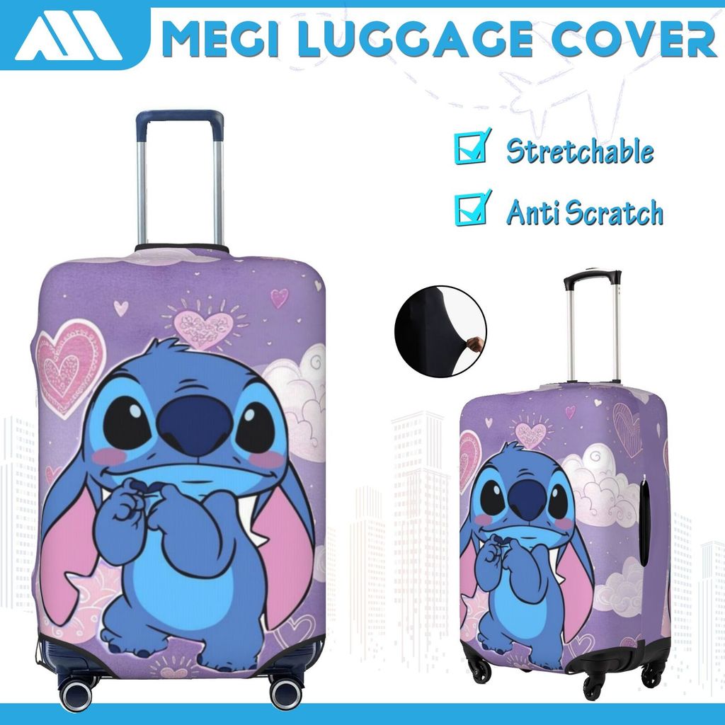 ผ้าคลุมกระเป๋าเดินทาง ผ้าสแปนเด็กซ์ แบบยืดหยุ่น ยืดหยุ่น Stitch Travel Luggage Cover 18-32 นิ้ว QL00