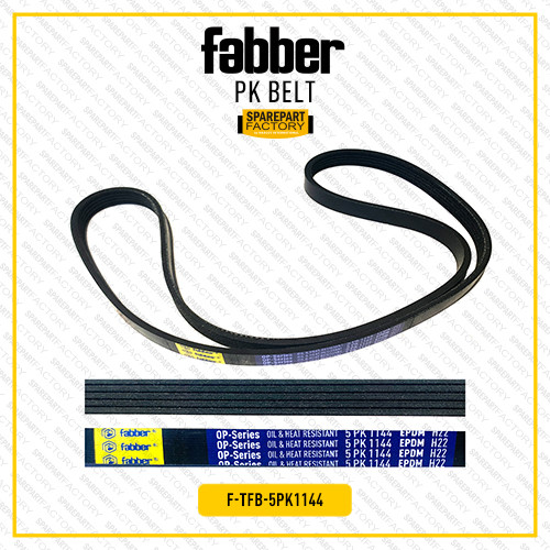 Fanbelt Fanbelt สายพาน V ไดชาร์จ/พวงมาลัยพาวเวอร์/AC สายพานพัดลม Honda Jazz 5PK1144 FABER