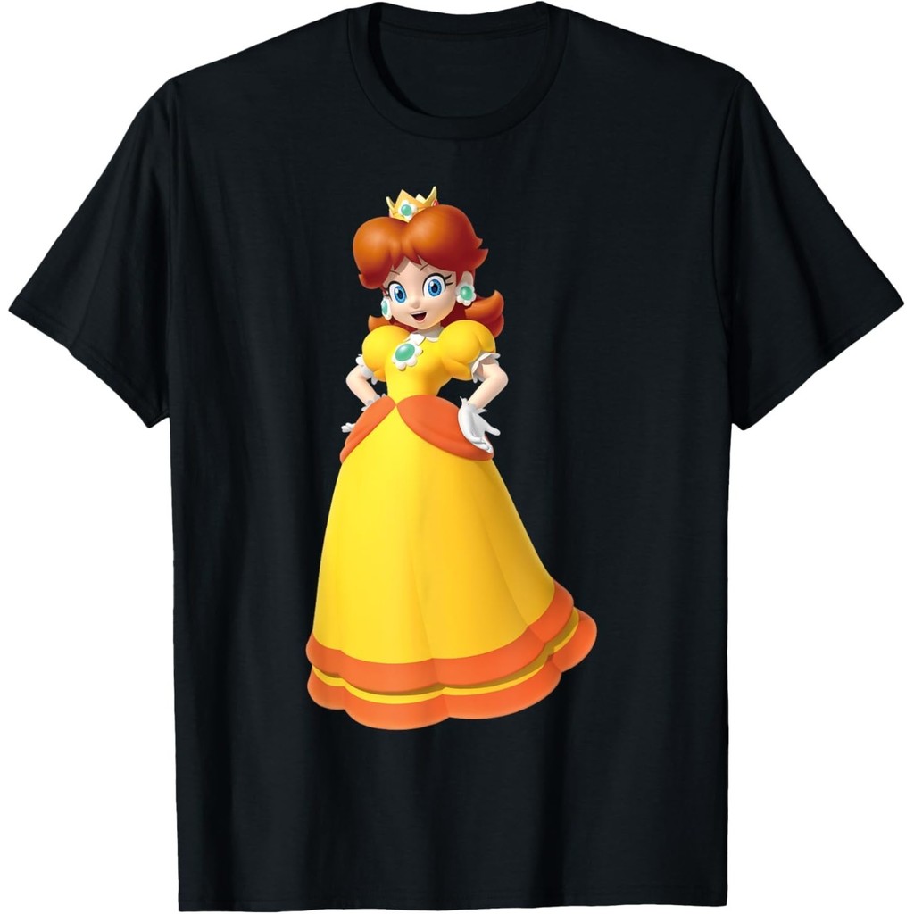 เสื้อยืดโปสเตอร์สี Super Mario Princess Daisy 3D Nintendo Icon