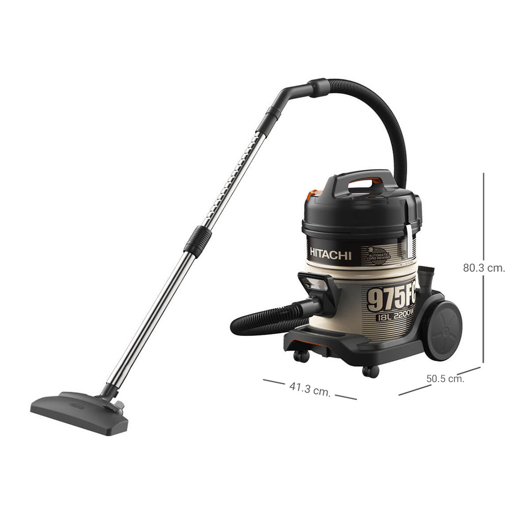 Hitachi เครื่องดูดฝุ่น ชนิดถังเก็บฝุ่น Drum รุ่น CV-975FC 2200 วัตต์ สีโกลด์ แบล็ก CV-975FC GB