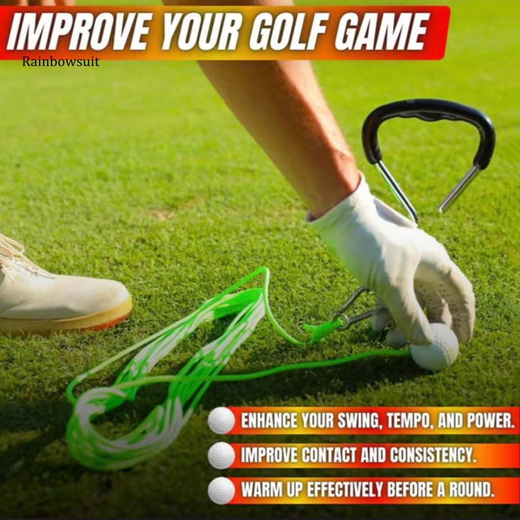 RA- Golf Swing Trainer Golf Ball บน String Swing Training Aid 50 ฟุต Swing Feedback อุปกรณ์ฝึกซ้อมกอ