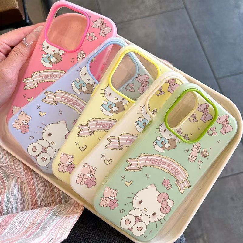 Jelly Color 2 In 1 Drop Resistance Halo Kitty Casing Xiaomi 15T Pro Poco F7 M7 Plus C75 C65 C85 C71 
