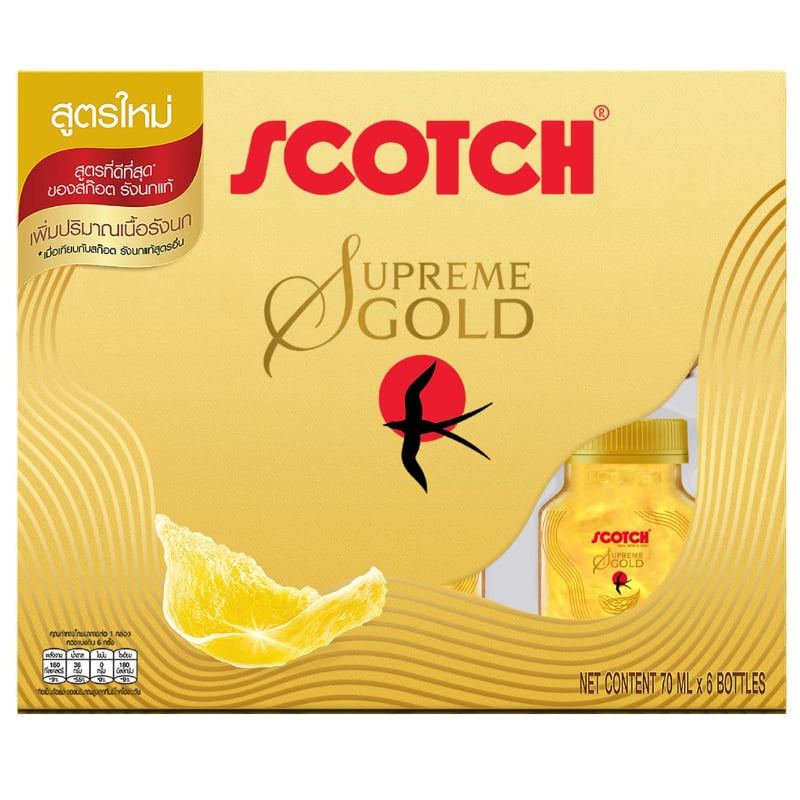 SCOTCH สก๊อตรังนกแท้สุพรีมโกลด์ 70มล. แพ็ค 6 [8852007920063]