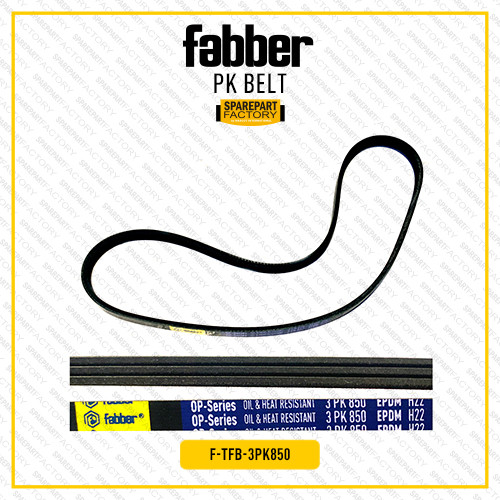 Fanbelt Fanbelt V belt สายพานพัดลมพวงมาลัยพาวเวอร์ Toyota Vios Old/Limo 3PK850 FABER