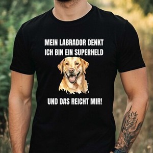 90s Casual Fashion Short Sleeve Mens Labrador Slogan Motif Cotton T-Shirt