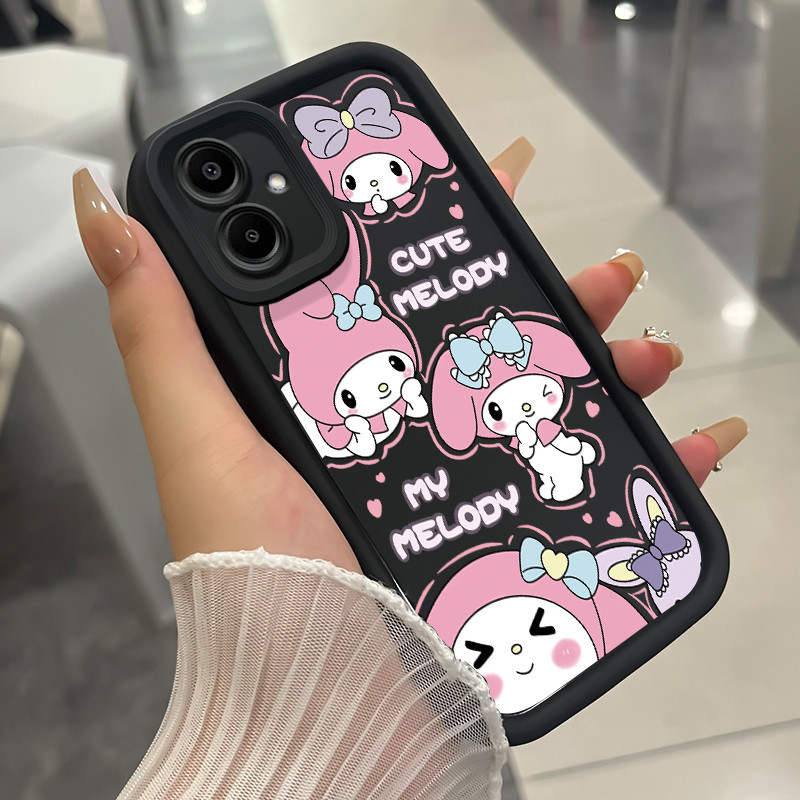 เคสสำหรับ Samsung A06 4G เคสโทรศัพท์กระต่ายสามสีซิลิโคนกันกระแทก