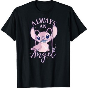 Retro Style 70s 80s 90s Graphic Harajuku Funny Lilo & Stitch - เสื้อยืด An Angel เสมอ