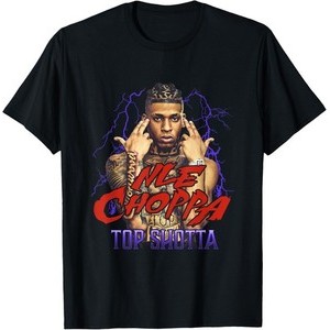 90s ลําลองแฟชั่นแขนสั้น Nle Choppa - เสื้อยืด Top Shotta Lightning