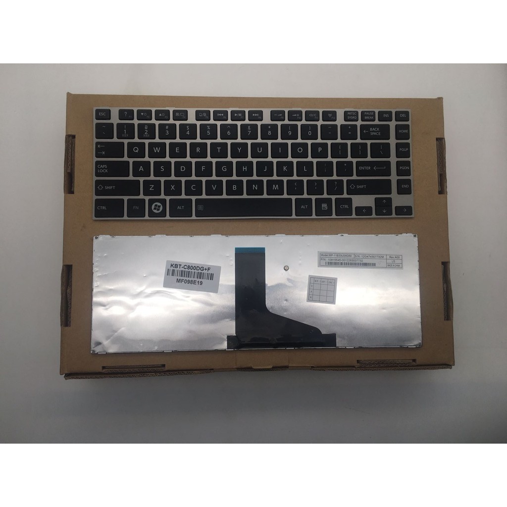Toshiba Satellite c800 c805 m800 m805 คีย์บอร์ดกรอบสีเทาเข้ม