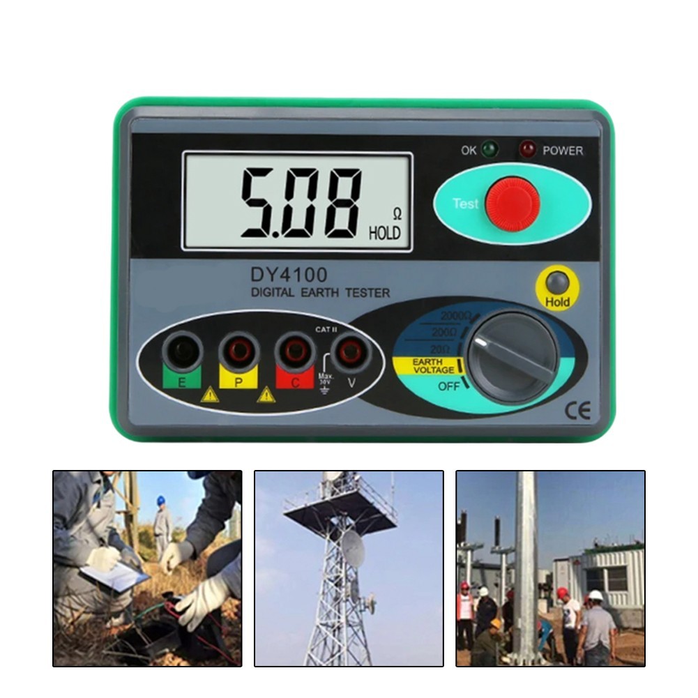 WIK HOT DY4100 Digital Earth Ground Resistance Meter Meg-ohmmeter Ohm Resistance Tester