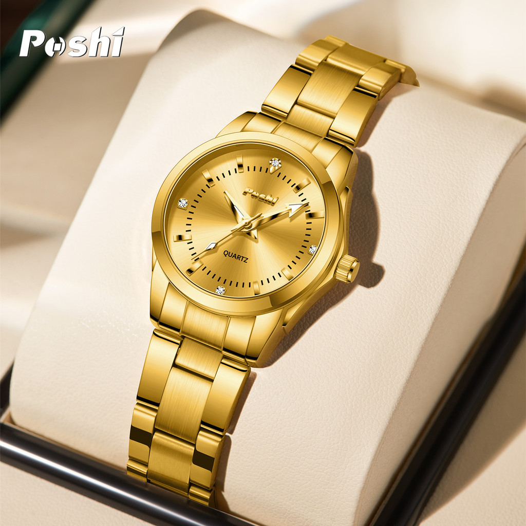 POSHI Mens Waterproof Luminous Business Watches Date Mens Wrist Watch Stainless Steel