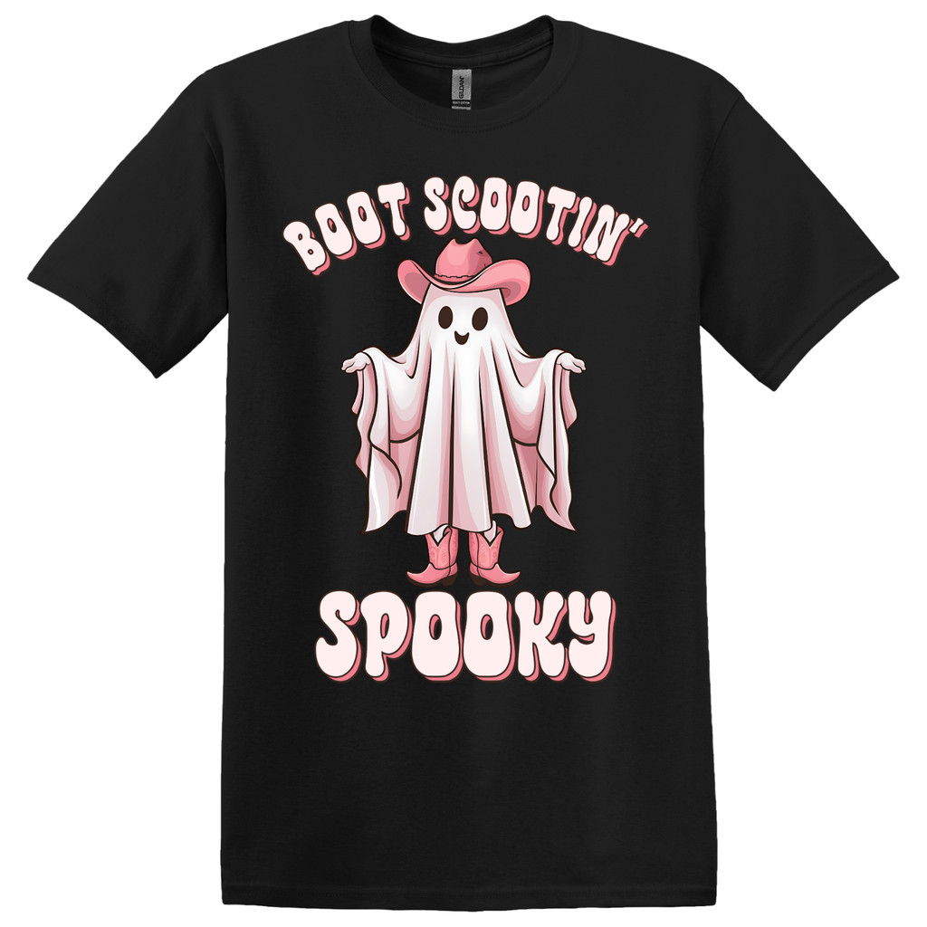 เสื้อยืดฮาโลวีน "Boot Scoot Scoottin Spooky"