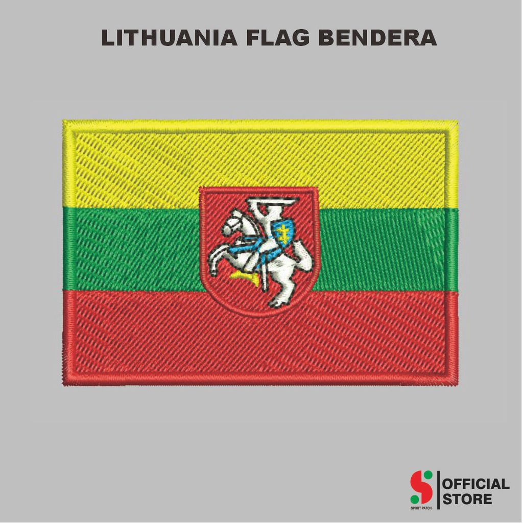 SPORT-706 LITUALIA FLAG PATCH คอมพิวเตอร์โลโก้ EMBROIDERED FLAG