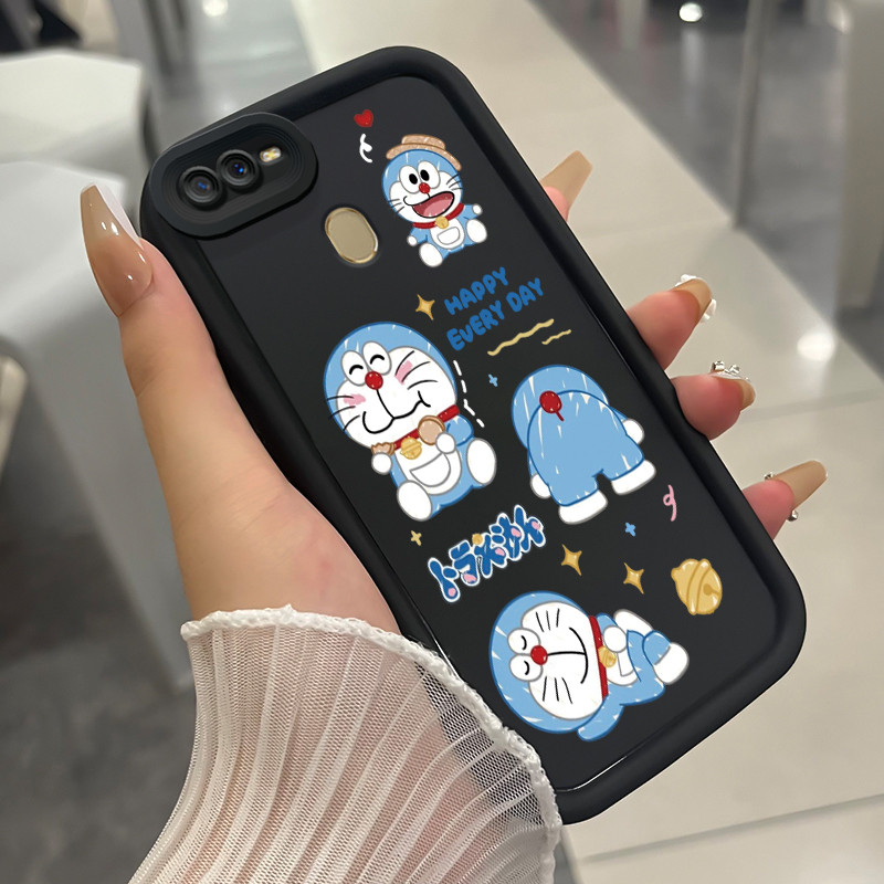 เคสสำหรับ OPPO A7 A5s A12 A12S A11k เคสโทรศัพท์แมวหมีสามสีซิลิโคนกันกระแทก