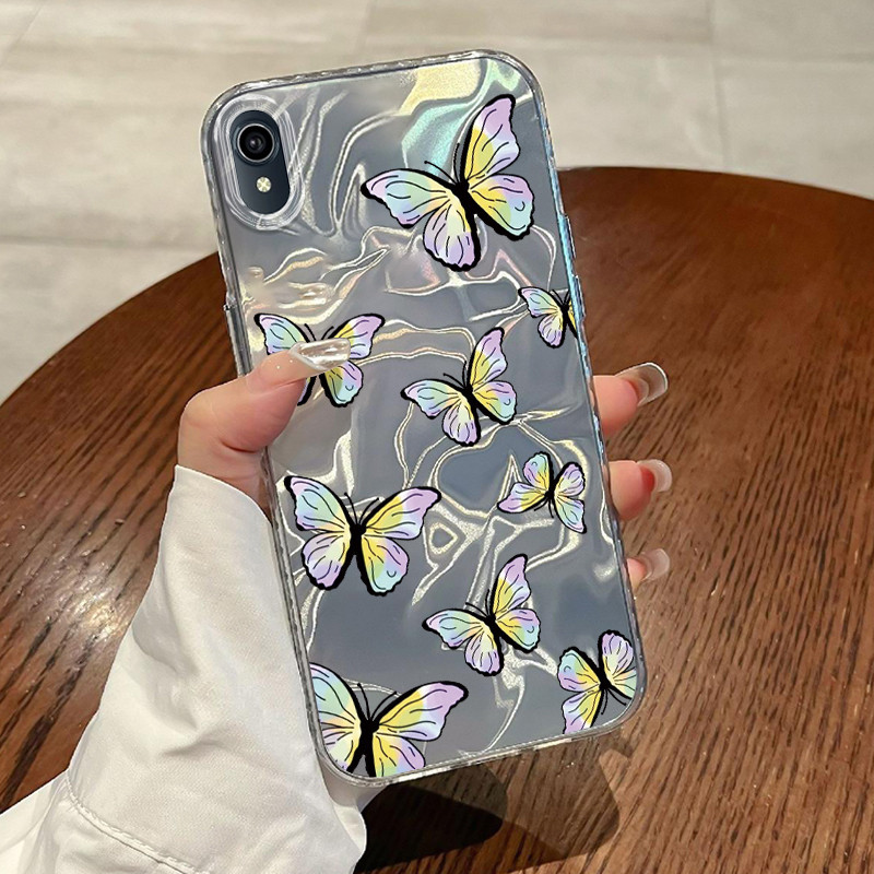VIVO Y91C Y90 Y1s Case Casing Butterfly Group Pattern HP Transparent Case premium Phone Case Silicon